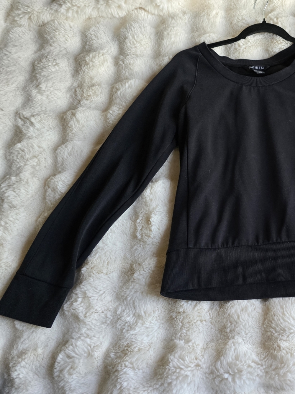 Athleta Black Seasoft Scoop Neck Sweatshirt